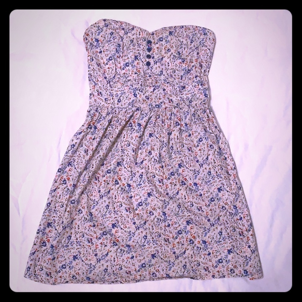 Blue floral mini dress